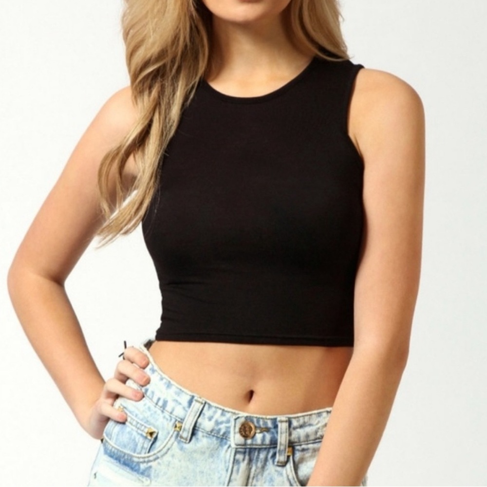 Zara crop top Women's Ribbed Crop Top Medium / LARGE Gray‎